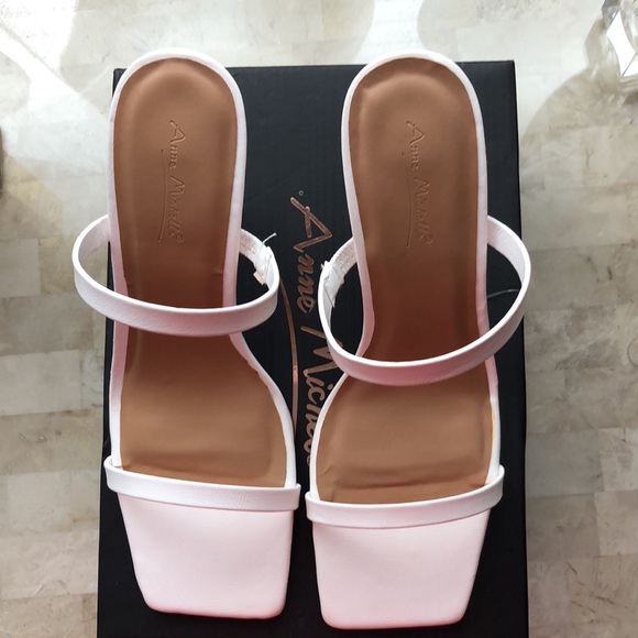 Anne Michelle | White Zeal-04 Women’s Size 10 Square Toe Strap Heels - Picture 2 of 11